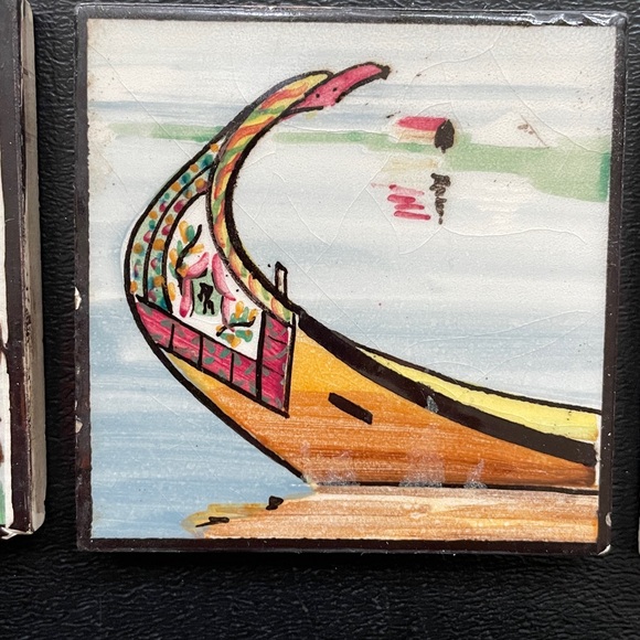 3 Vintage tiles. 3 Aleluia Aveiro hand painted. Portugal. - Picture 4 of 9